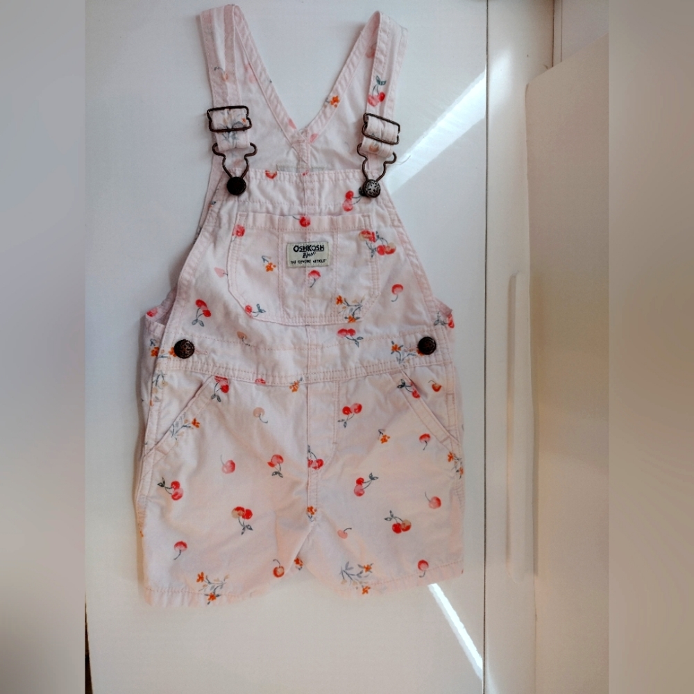 EUC! Oshkosh B'gosh Cherry Shortall girls size 3T